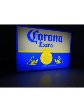 Corona Extra LED Light Box – Retro USB-Powered "La Cerveza Mas Fina" Lighted Sig